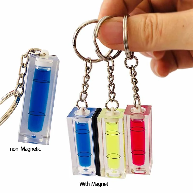 

Magnetic Square Spirit Level with Keychain Precision Scope Bubble Level Pendant level Horizontal Measuring Spirit Level Bubble