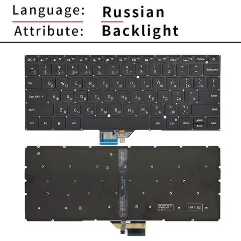 Клавиатура с раскладкой US/Ru для MI/Xiaomi Redmibook 13 Pro X 14 15 16 XMA2001/2002/2005/2006/2007/2008/2009/2010/2011/2012/1901/1903