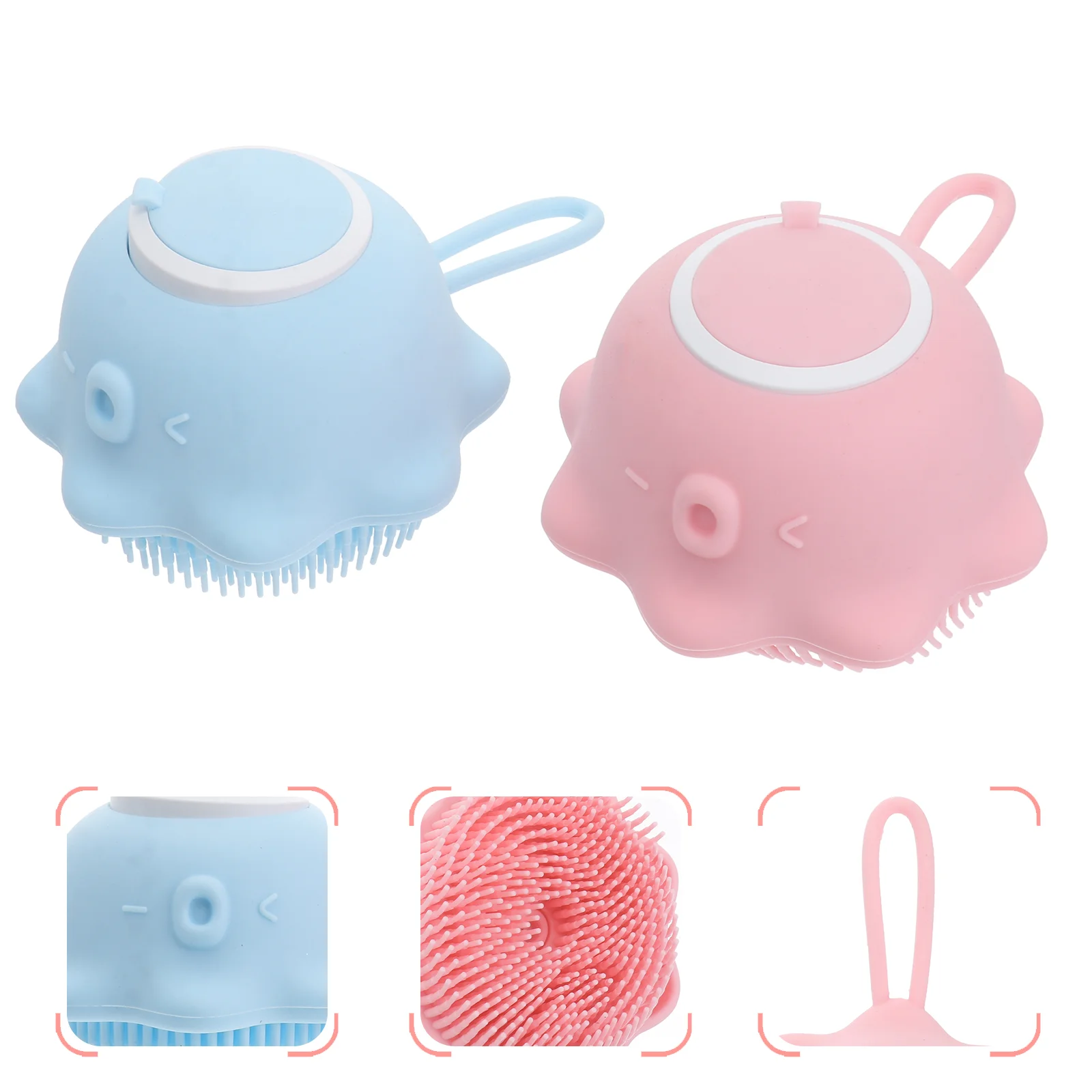 

2pcs Simple Baby Bath Brushes Silicone Bath Brushes Practical Newborn Bath Tools