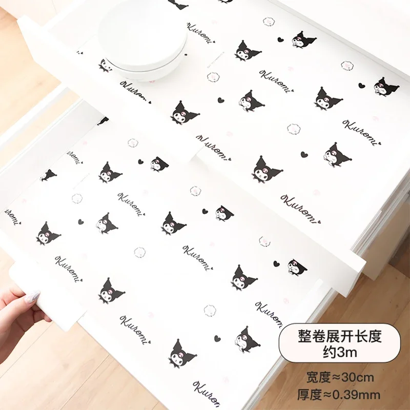 Sanrio Kawaii Hello Kitty коврик для ящика бумажный Kuromi Cinnamoroll аниме мультфильм кухонный