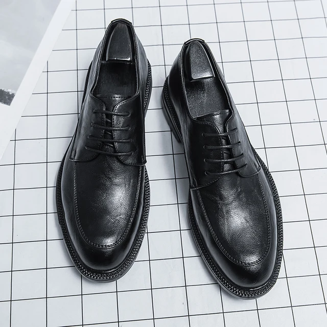 Genuine Cow Leather Brogue Wedding Business Men Casual Flats Vintage Handmade Oxford Shoes For Men Black Burgundy 2023 3