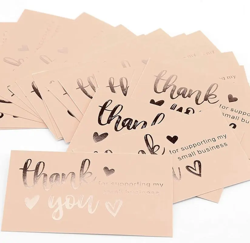 

50pcs Thank You for Supporting My Small Business Card Thanks Greeting Card Appreciation Cardstock for Owners Sellers