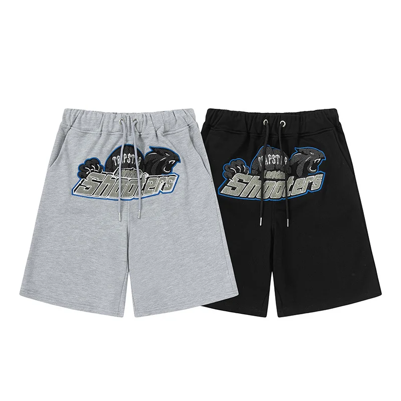 

Trapstar Shooters 2023 Leopard Embroidered Spring And Summer Cotton Casual Shorts