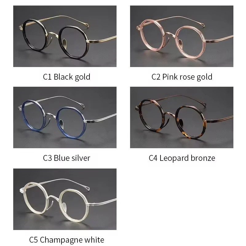 Очки OLAMINS в ретро стиле с ультратонкой искусственной титановой ацетатной