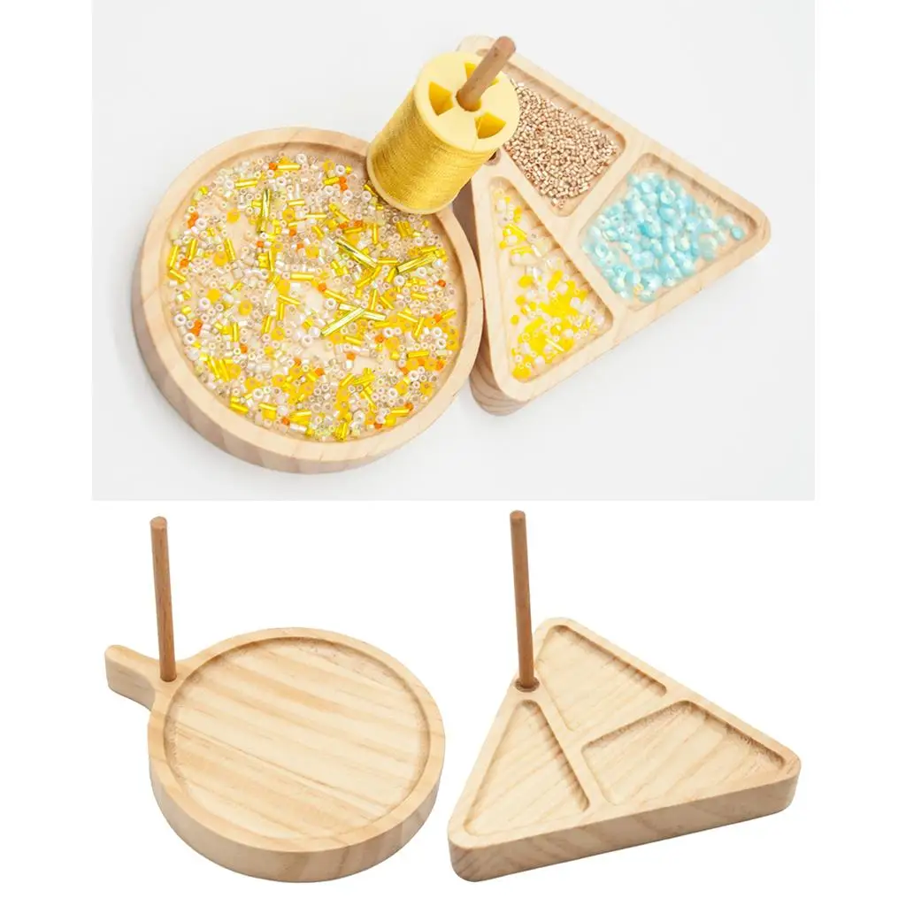 

Деревянный Набор для бисероплетения, поднос для бижутерии, искусственные бусины