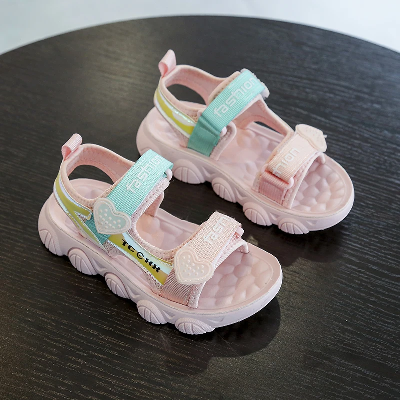 

2021 Children Girl Summer Outdoor Slippers Soft Breathable Sandals Kids Fashion Walking Shoes Quick Dry Aqua Beach Sandals
