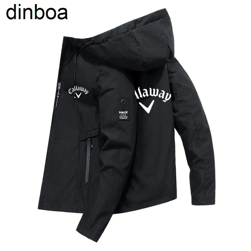 Dinboa-golf Autumn Men's Jacket Zipper Hooded Jacket Golf Brand Men's Baseball Uniform Casual Sports Men's Jacket Men's Trapstar