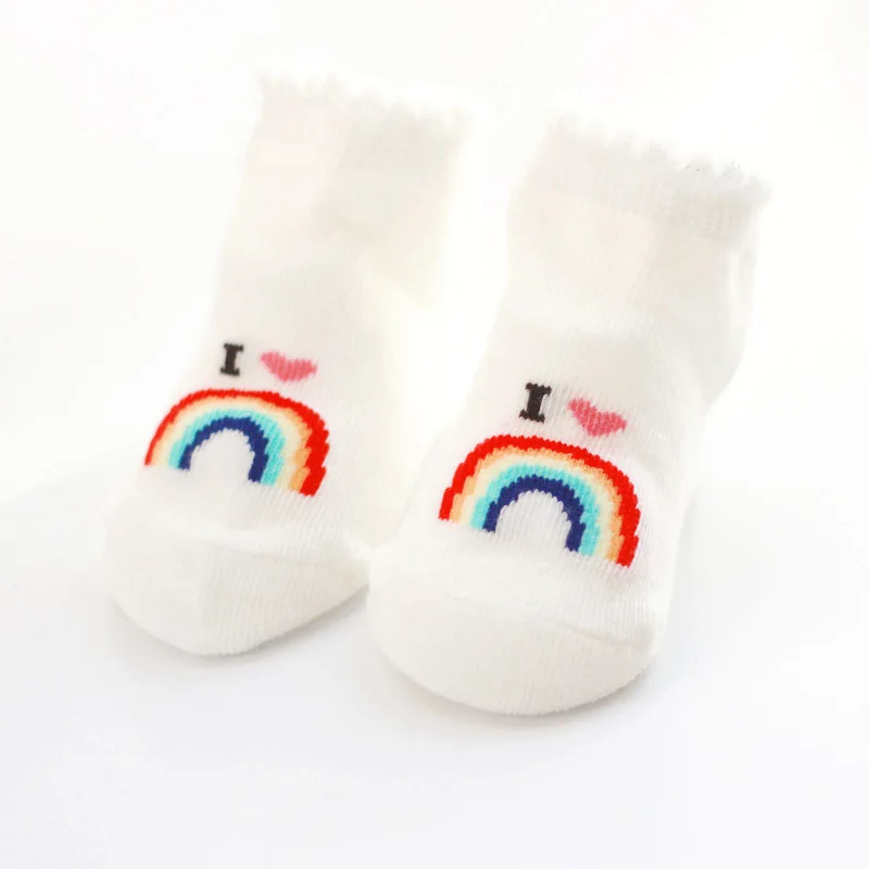 2 Pairs/Pack Autumn spring New Children's Socks Boys And Girls Rainbow Striped In Tube Tide Socks Baby Kids Cotton Sport Socks