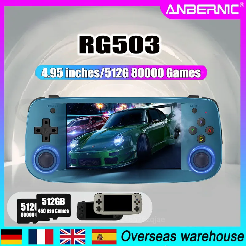 

ANBERNIC RG503 Linux Portable Game 5G Wifi Console 4.95 Inch OLED Screen Mobile HDMI Support Bluetooth 512G 80000 Game PSP Gift