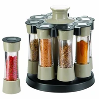 8pcs seasoning jar multi purpose 360 rotating rack for kitchen spices pepper salt coffee sugar sealed container tools 2022 new