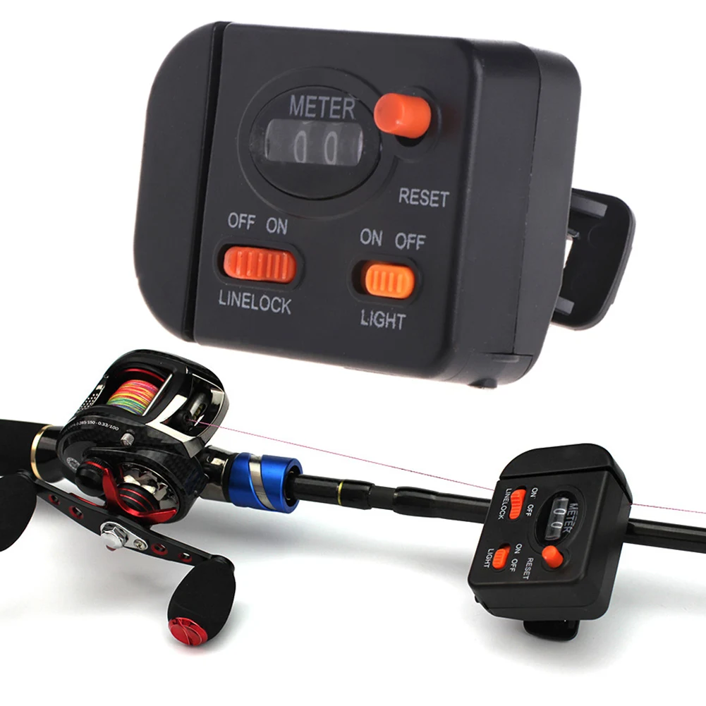 

Fishing Line Counter Clip On Rod Meter Gauge Mechanical Manual Counting Depth Finder Digital Jigging Fishing Line Length Counter