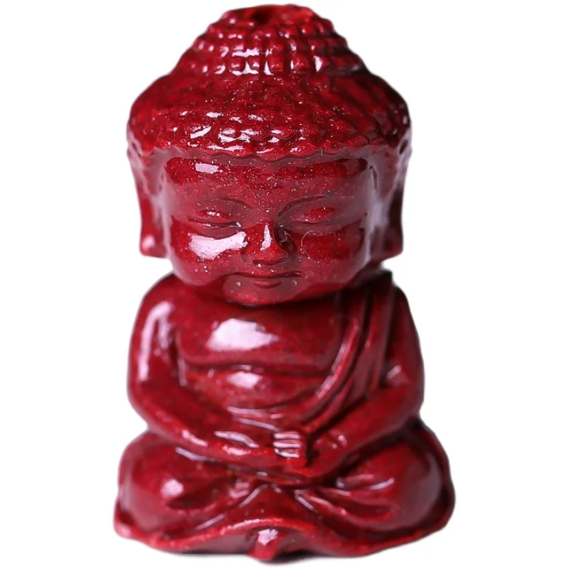 

5A натуральная киноварь Sakyamuni Ожерелье «Кулон Будда» Zinnober подлинный Vermilion DIY Ювелирный материал