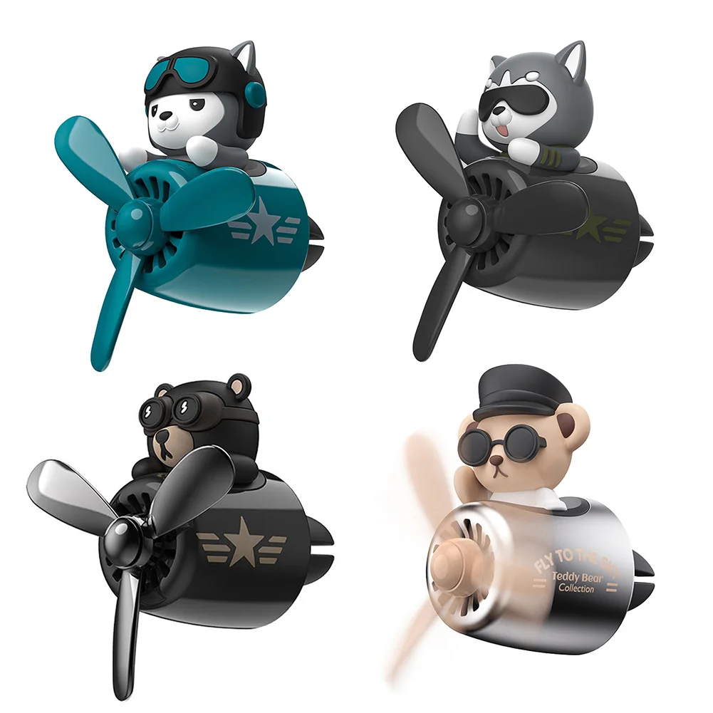 

Car Air Freshener Cartoon Animal Pilot Rotating Propeller Outlet Fragrance Magnetic Design Auto Accessories Interior Perfume