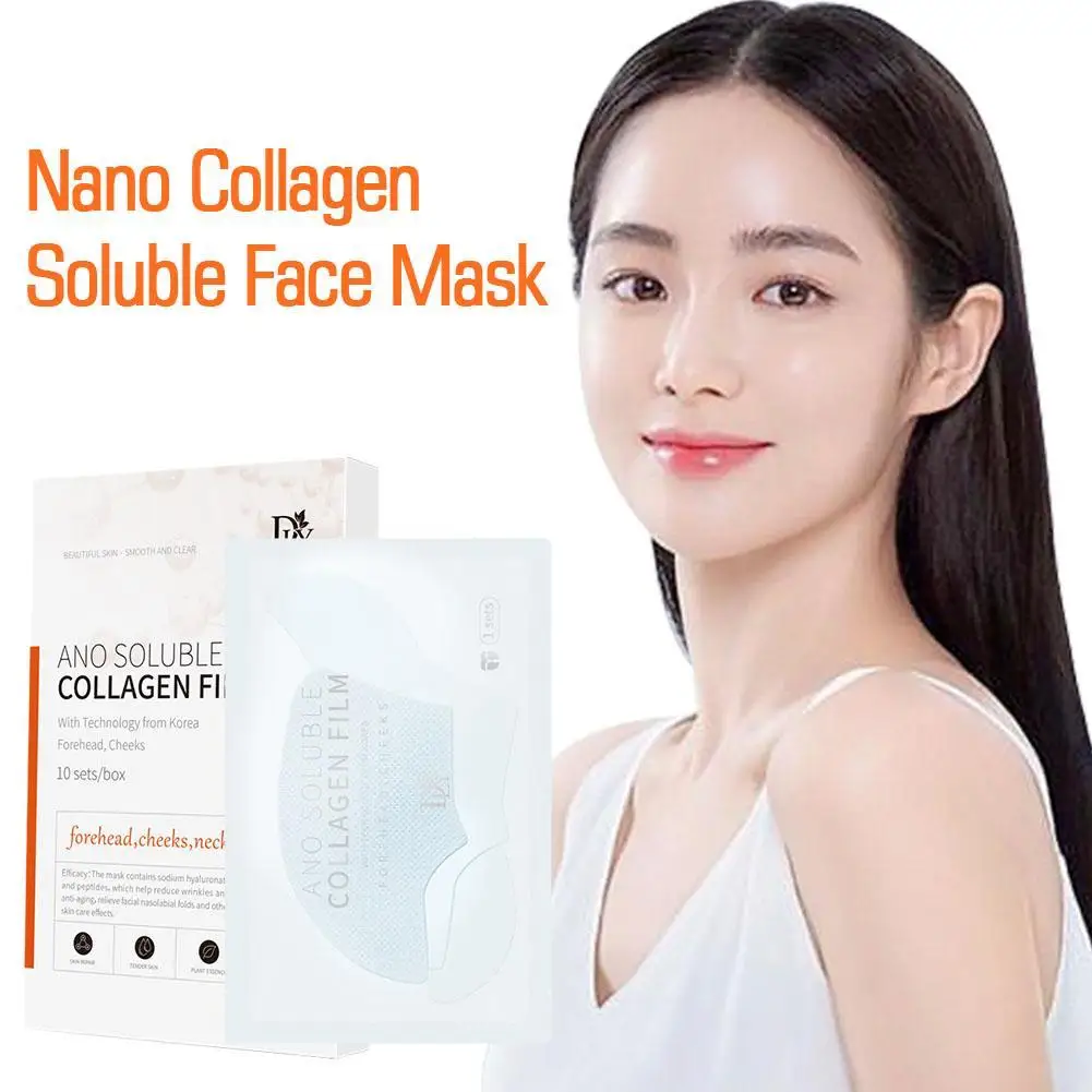 

Nano Collagen Film Paper Soluble Facial Mask Forehead Skin Cheek Sticker Reduce Fine Lines Wrinkles Firming Anti-aging Essence