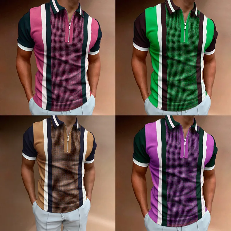 

2022 Plus Size S-3XL Brand New Men's Polo Shirt High Quality Men Plaid Short Sleeve Shirt Brands Jerseys Men Polo Shirts
