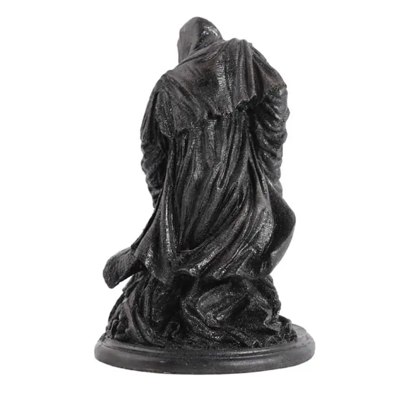 

Grim Reaper Durable Black Death Statue Resin Desktop Horror Robe Nightcrawler Dark Knight Statue Ornament Home Garden Decoration