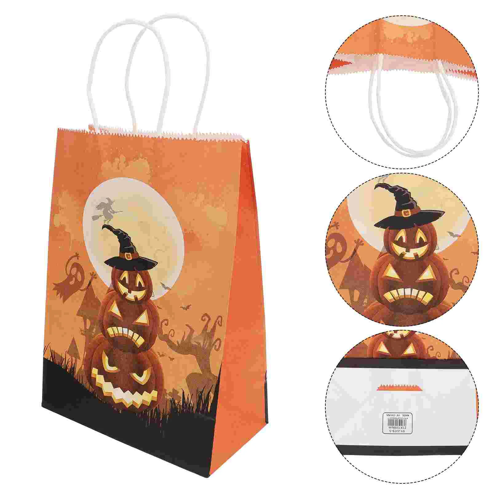 

Bag Paper Bags Candy Party Kraft Handheld Boxes Treat Gift Holiday Favors Basket Decor Happy Packaging Favor Witchtrick Festival