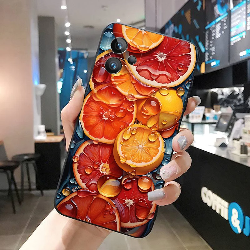 Телефон с изображением оранжевых фруктов для OPPO Realme 10 Pro Plus GT 2 X2 XT C25S 8 7 6 6i Master C3 C21