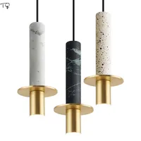 STOCKHOLM Design Terrazzo Marble Hanging Lamp LED Decorative Luminaire Kitchen Light Fixtures Home Decor Bedroom Bedside Lamp