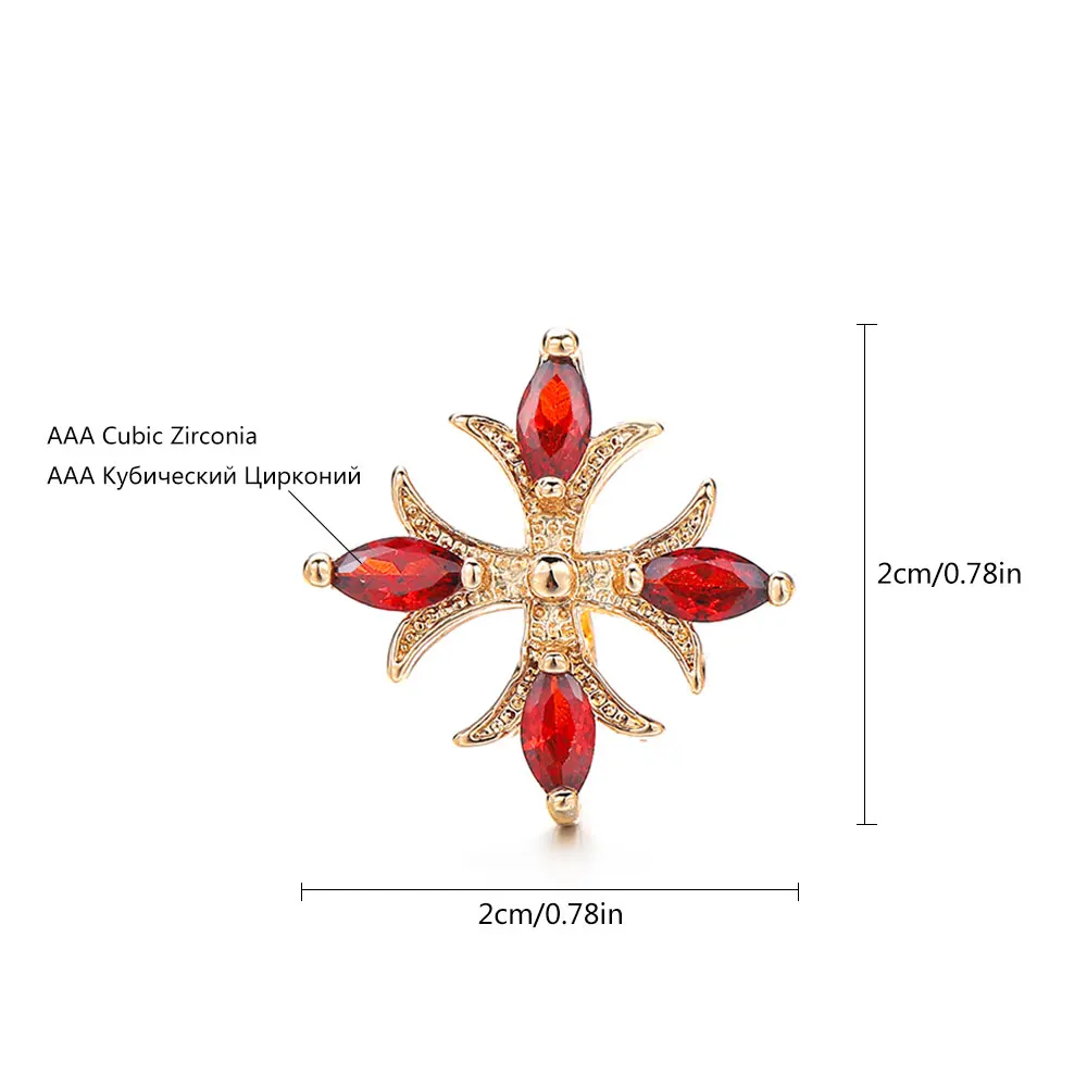 Модные серьги-клипсы Medsor Fashion Cross из меди с кубическим цирконием овальной огранки в форме снежинки, женские, для повседневной носки и вечеринок (art.: 3920db4518665) - 3920db4518665