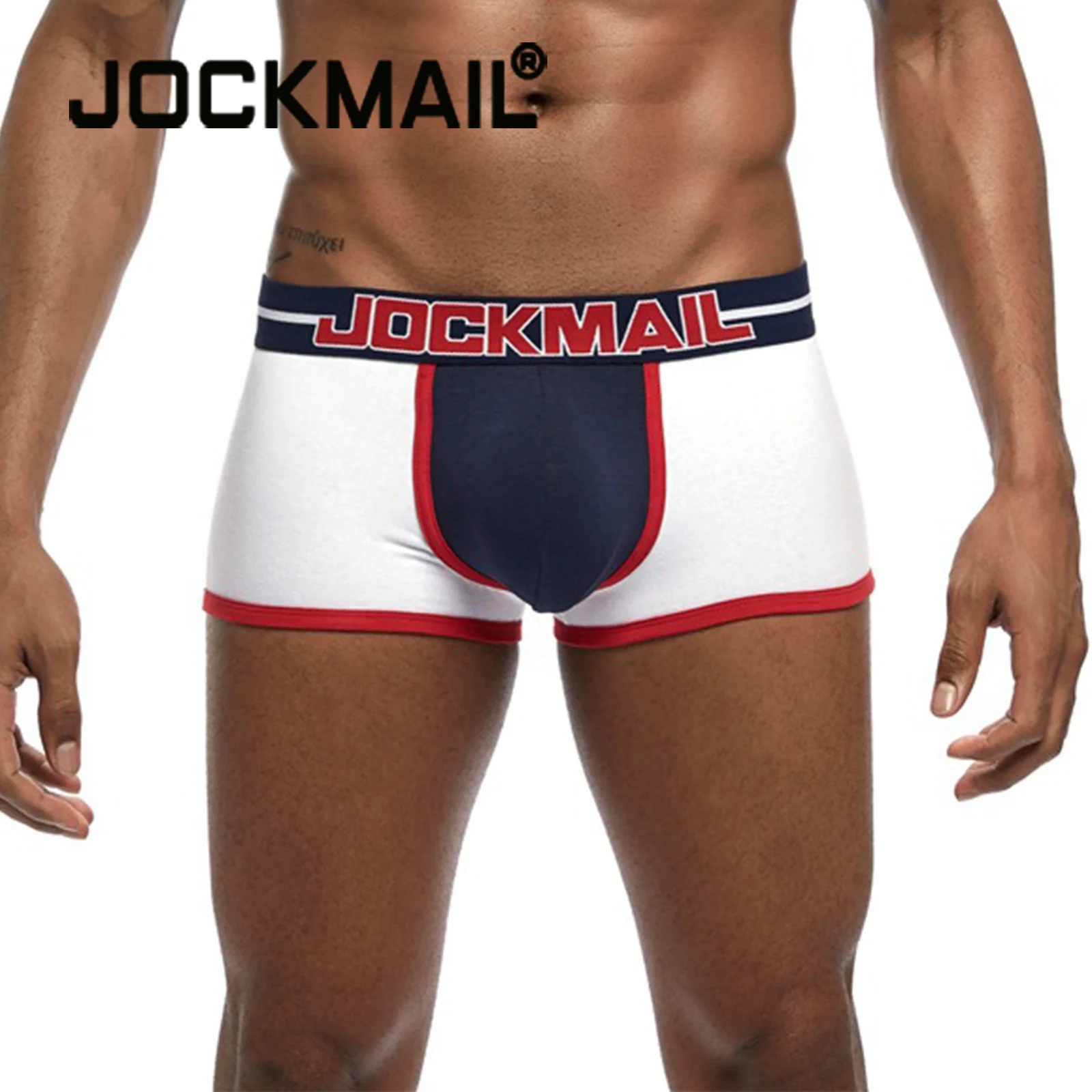 

JOCKMAIL Men's Boxer Open Front Underwear Men Cotton Sexy Shorts Panties Breathable Pouch Bulge Underpants Male bragas sexys