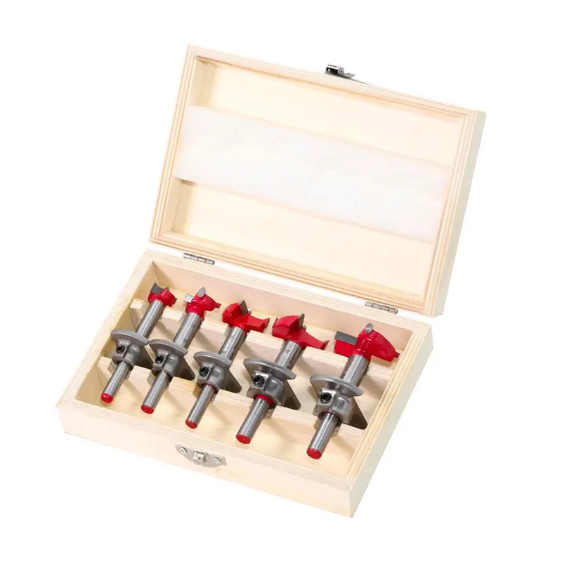 Binoax 5 шт. регулируемое позиционирование Сверла Набор 15/20/25/30/35 мм шарнирное отверстие Открыватель Forstner сверла для древесины