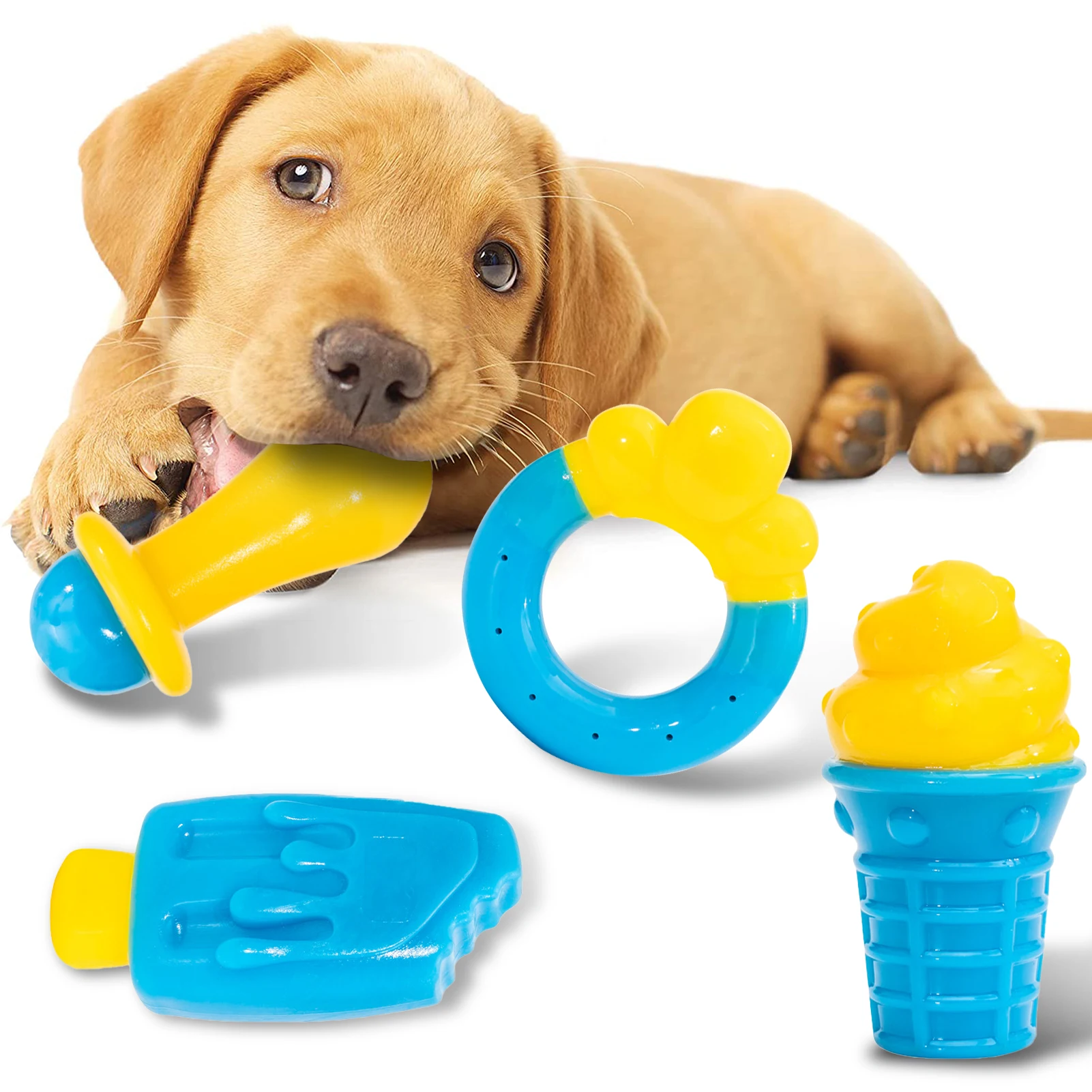 

Dog Cooling Toy Reusable Puppy Chew Freezer Pet Cooling Chew Toy for Pet Toys Doughnut Pets Accessories