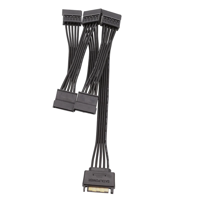 Promotion! (2PCS) 15 Pin SATA Power Extension Hard Drive Cable 1 Male To 5 Female Splitter Adapter Disk Expansion (3T |