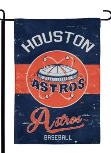 Хьюстон Астрос Садовый флаг Винтаж Лен НФЛ Вечнозеленый 12x18 дюймов НОВЫЙ