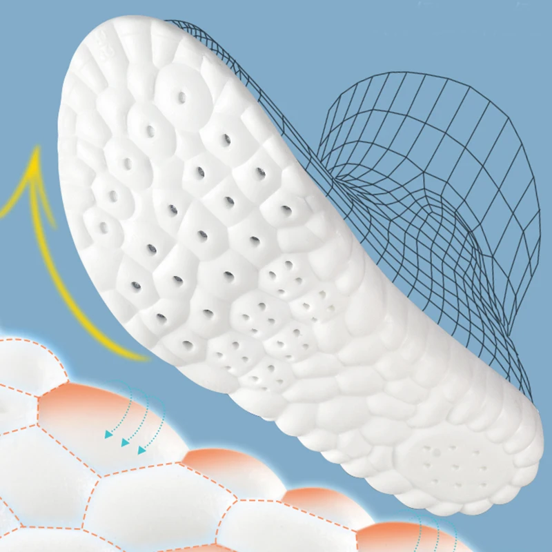 Latex Sport Insoles Soft High Elasticity Shoe Pads Orthotic Breathable Deodorant Shock Absorption Cushion Arch Support Insole