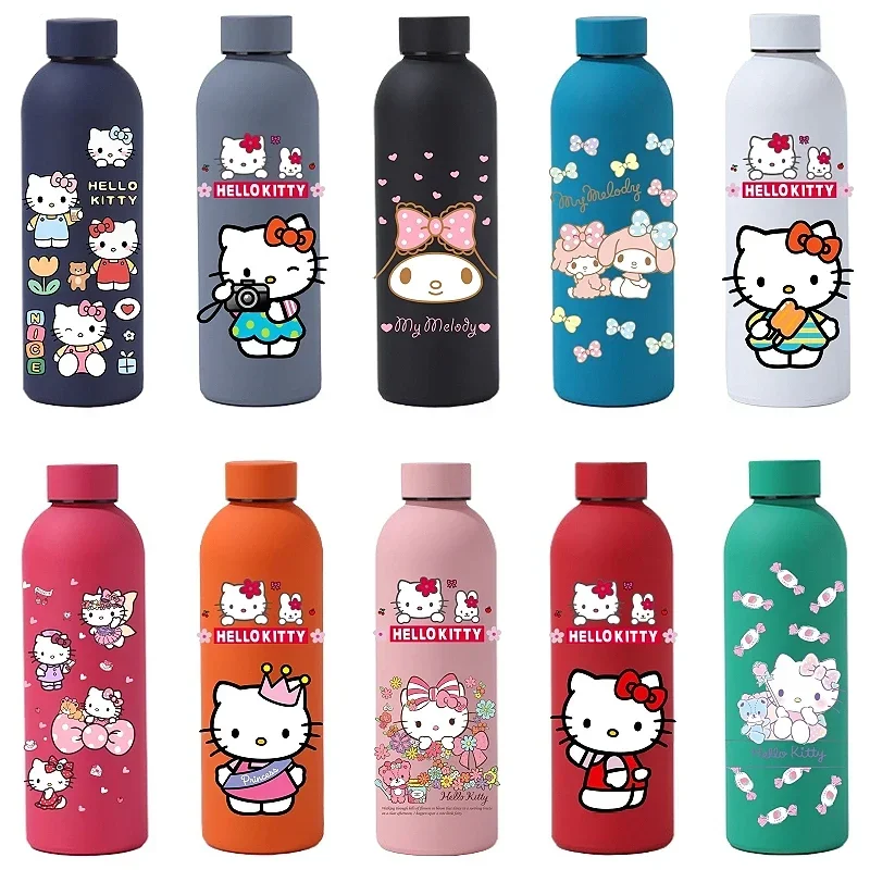 Sanrio 500 мл термос с изображением Hello Kitty портативная чашка для воды из нержавеющей