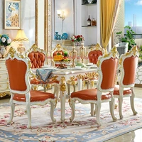 dinning table set high quality dinner table and chairs 1 3m 1 4m 1 5m 1 6m solid wood chair marble dining room table furniture