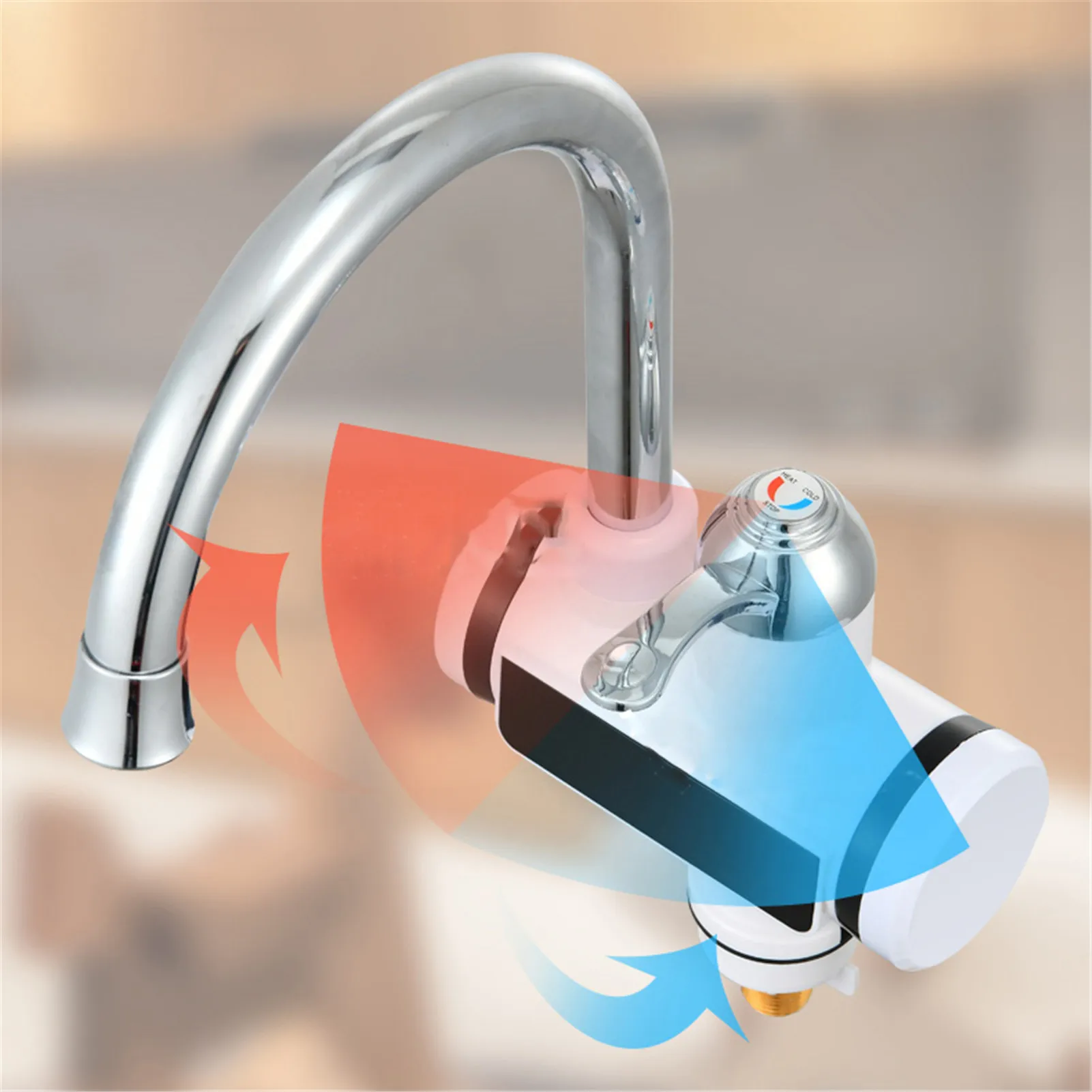 Электрический смеситель водонагреватель 220 В с европейской вилкой кухонный