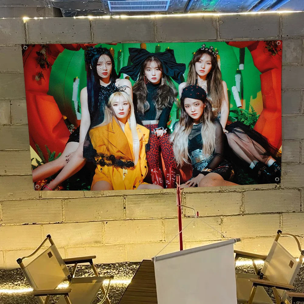 Красный бархатный баннер KPOP R-Red стиль INS наружное украшение атмосферный флаг