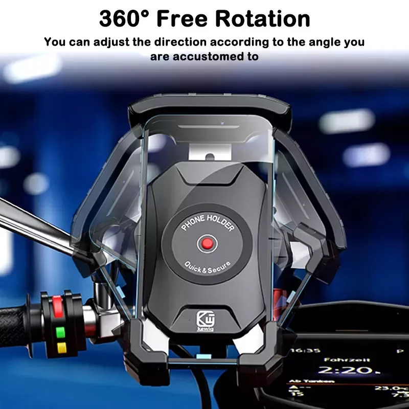 

NEW2023 Holder 15W Wireless Charger QC3.0 USB Charging Stand Handlebar Mirror Mount Bracket Bike Cellphone Support