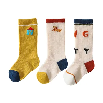 3pairs Sports Socks For Boys Girls Autumn Breathable Cartoon Animal Mesh Socks High Ankle Socks Harajuku Socks носки детские 1