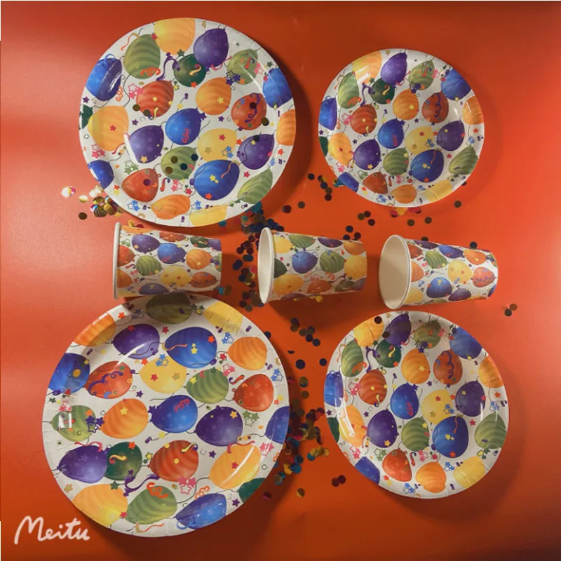 Набор одноразовой посуды для вечеринки с розовым котом 8 шт. |