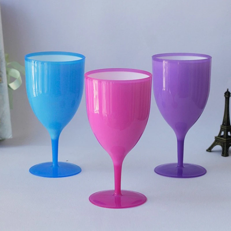 

6pcs/set of Double-layer Plastic Wine Glasses Cocktail Champagne Goblet Picnic