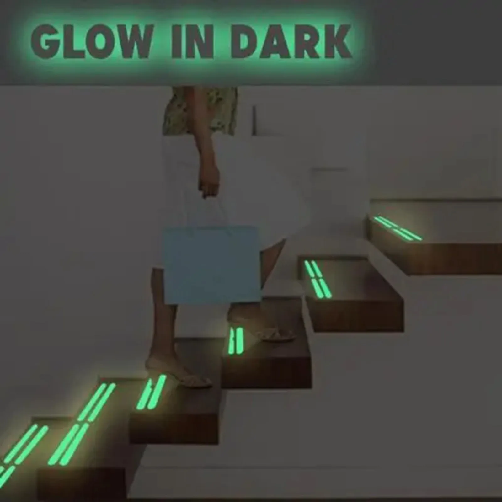 

20pcs/24pcs Glow In The Dark Stickers And Posters Fluorescent Tape Starlight Adhesive Tape Decoration Non-slip For Floor Stairs