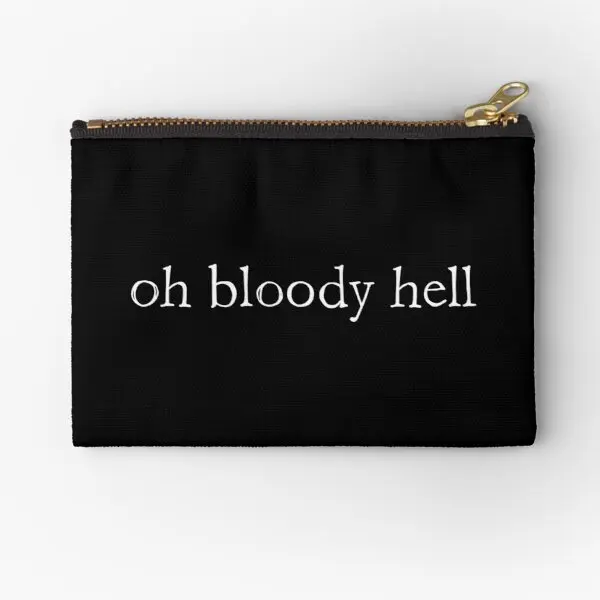

Oh Bloody White On Black Indisc Zipper Pouches Men Wallet Bag Packaging Storage Pocket Underwear Coin Women Money Panties