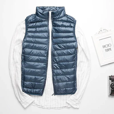 

Winter Men Vest Duck Down Coat Ultralight Sleeveless Puffer Vest Jacket Fashion Stand Collar Windproof Duck Down Waistcoat