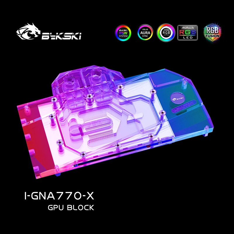 

Водяной блок Bykski GPU для GUNNIR Intel Arc A770 Flux 8G OC видеокарта/полноразмерный медный радиатор/Фотоэлементы