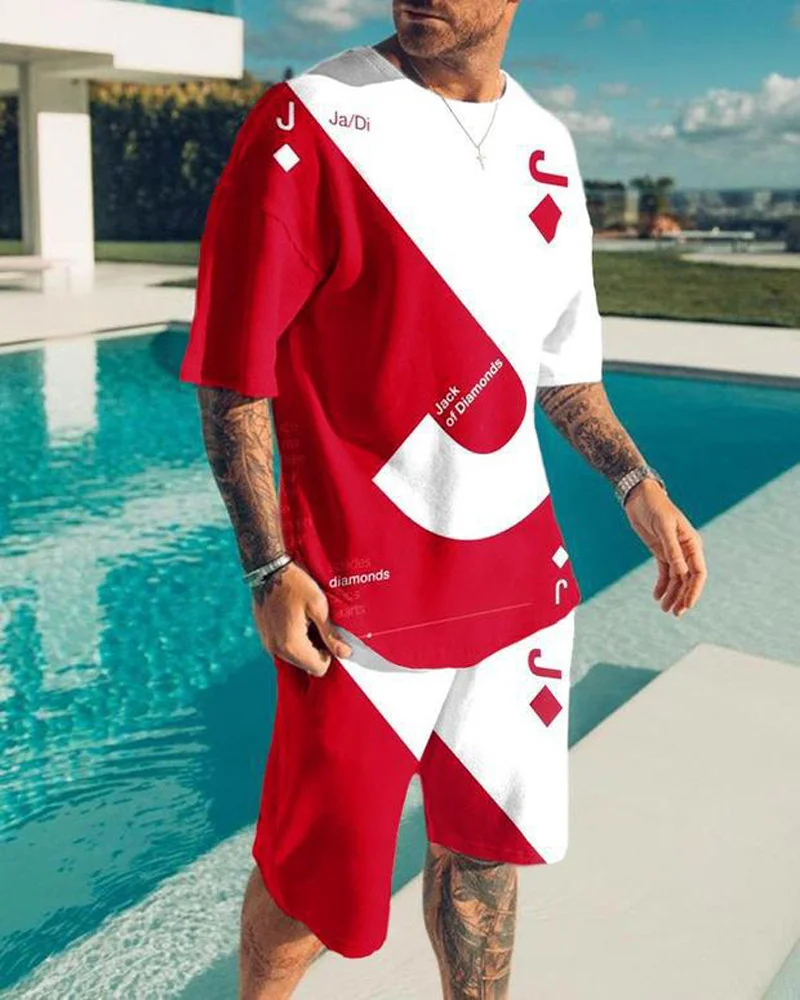 

Men Summer Sets 3D Printed Tracksuits Clothing Men's Sportswear Casual Shorts+tshirts Set Sweat Suits Summer Tracksuit Men Sets