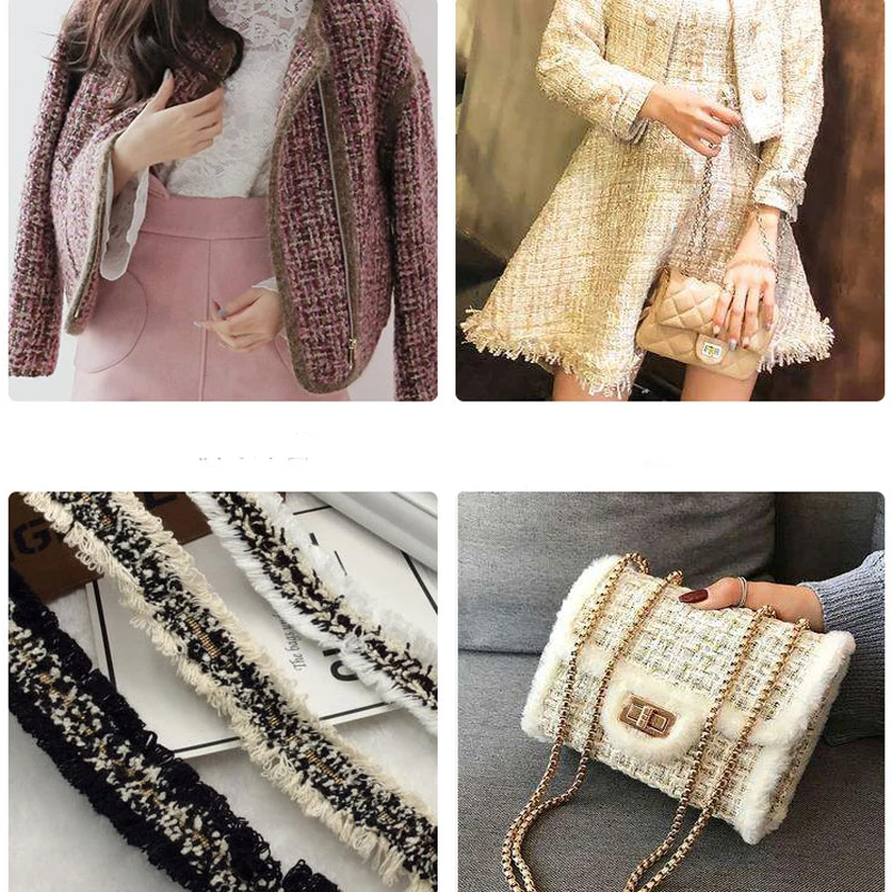 Твидовая ткань клетчатая полоска тканая шерстяная одежда сумка ручной работы