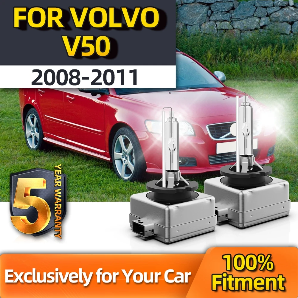 

TEENRAM 2PCS 12V 35W D1S Bright CSP Front Auto HID Headlight 6000K HID Light Plug-N-Play For Volvo V50 2008 2009 2010 2011