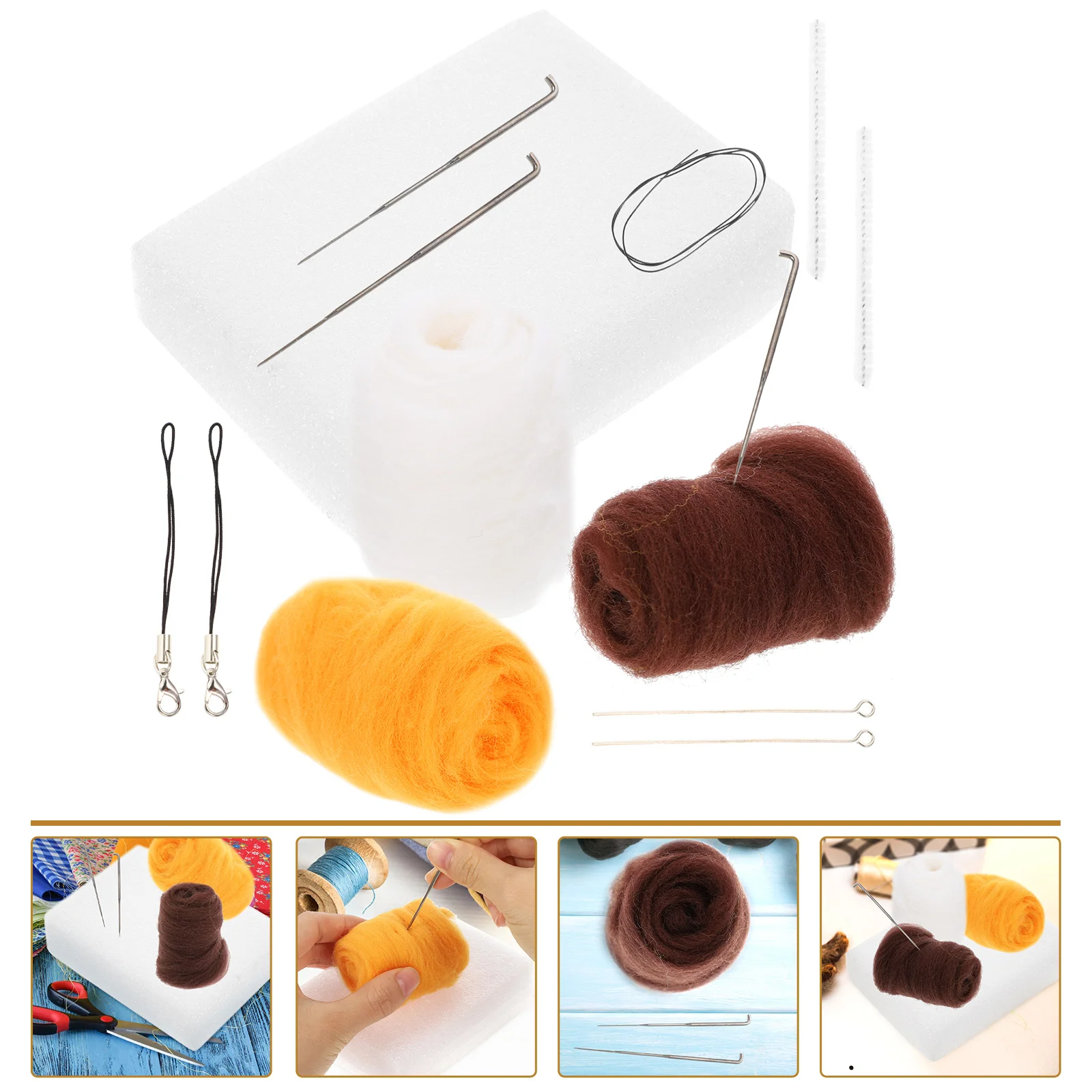 

Felting Kit Diy Needle Material Felt Animal Supplies Crafts Set Tools Wool Yarn Ornament Manual Novelty Project Craft Felted