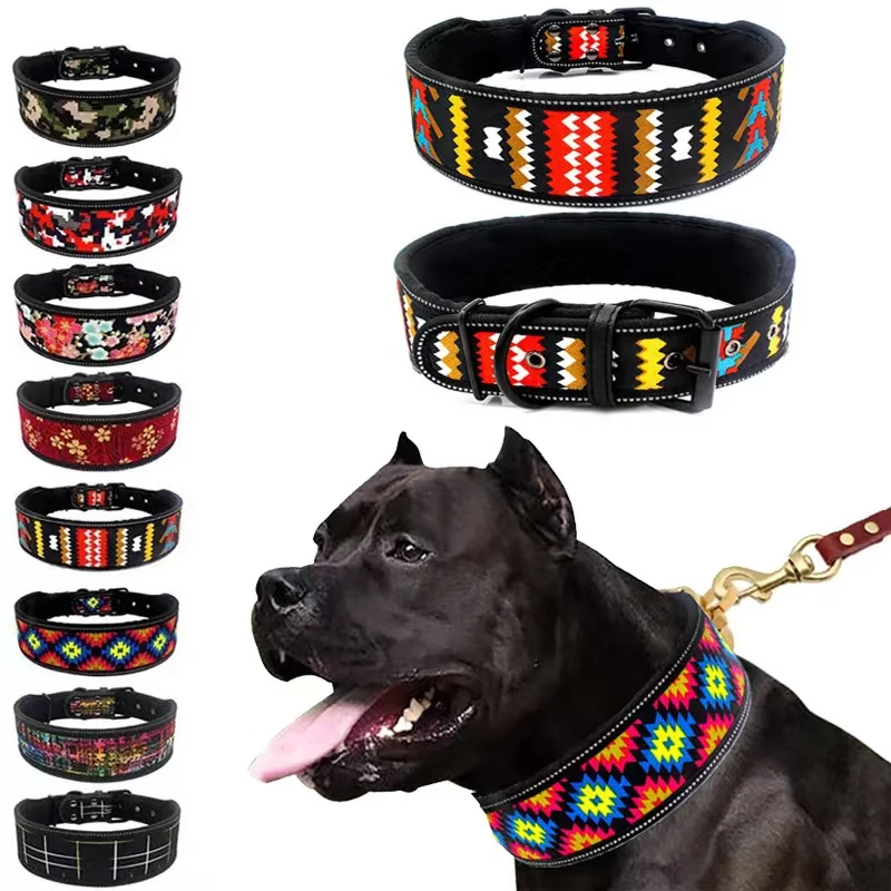 

Dog Accessories Retractable Dog Collar Reflective Print Dog Traction Collar French Bulldog Chihuahua Medium Large Dog Supplies