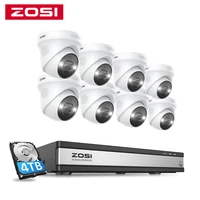 zosi 16ch 4k spotlight poe surveillance cameras system 8pcs 8mp indoor outdoor poe ip camerastwo way audiocolor night vision