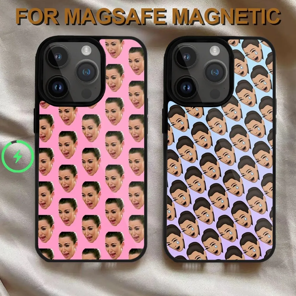 Чехол для телефона K-Kim K-Kardashian iPhone 14 13 12 11 15 Pro Max Magsafe Беспроводная зарядка