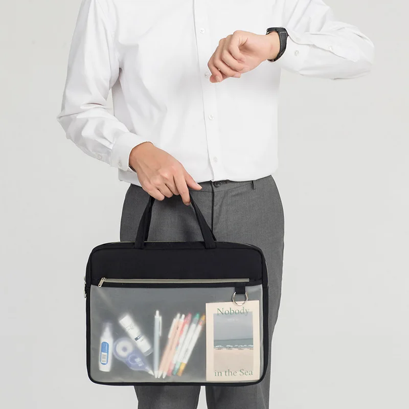 Refreshing Cute Girl Briefcase Large-capacity Data Test Paper Storage Bag Multifunction Document Organize Handbag Accessories